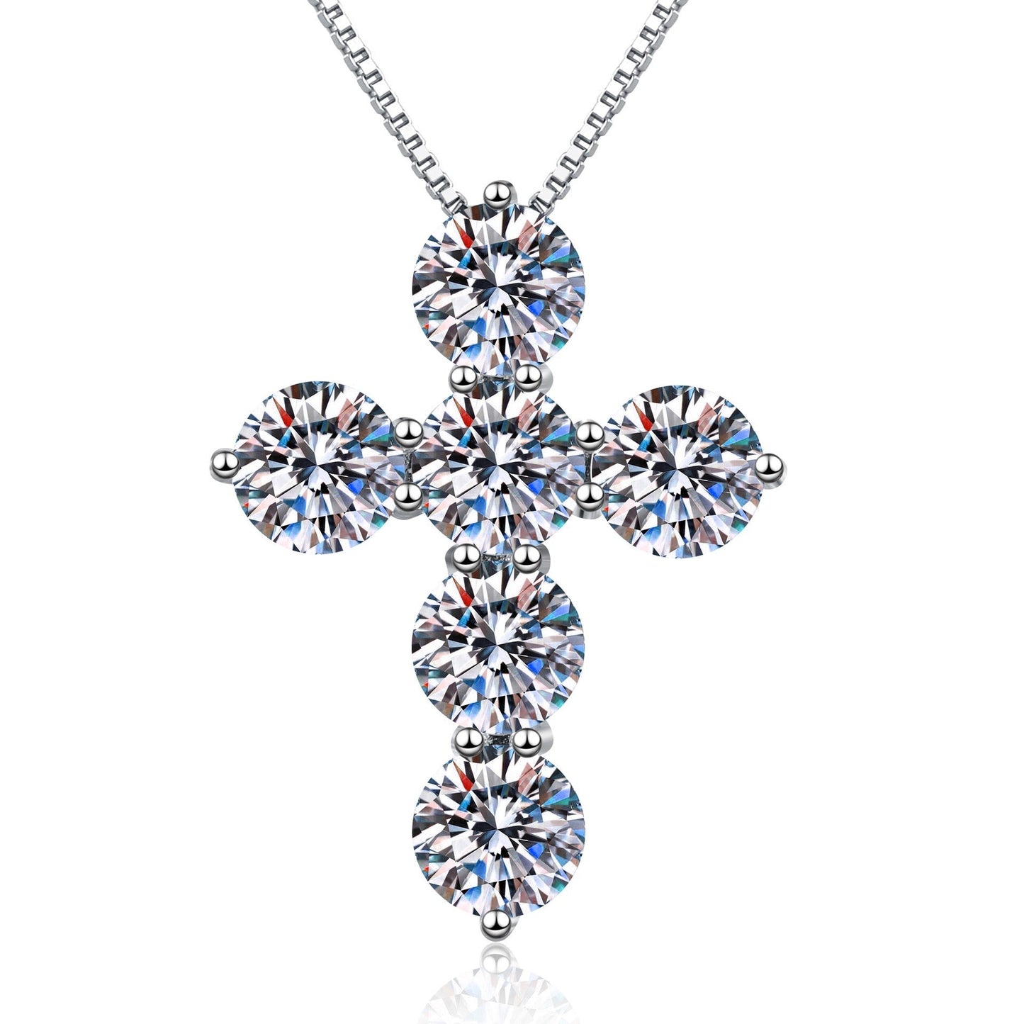 5 Carats Cross Moissanite Necklace