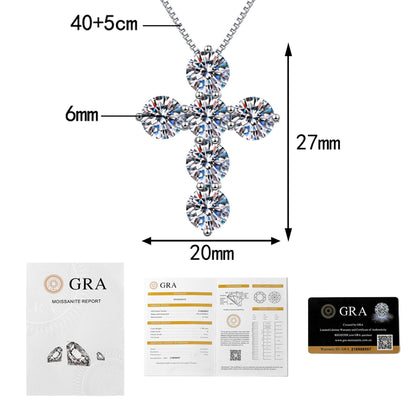 5 Carats Cross Moissanite Necklace