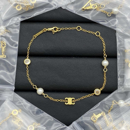 Celine Pearl Necklace Bracelet