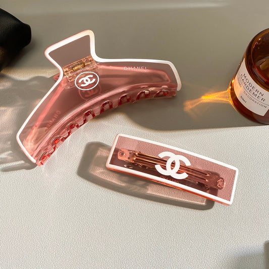 Chanel Pink Black Brown Hair Accessory