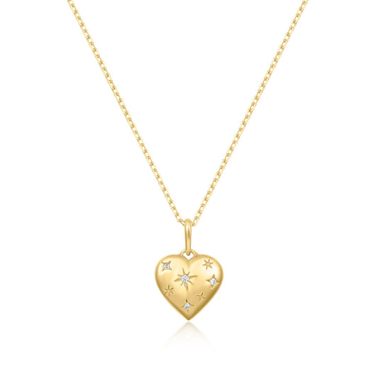 Heart Pendant Star Necklace