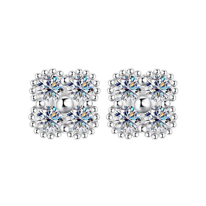 Moissanite Dainty Clover Necklace Bracelet Earrings