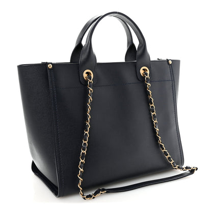 Caviar Small Studded Deauville Tote Navy