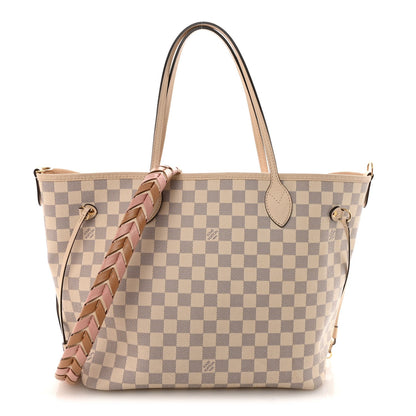 Damier Azur Braided Neverfull MM Pink