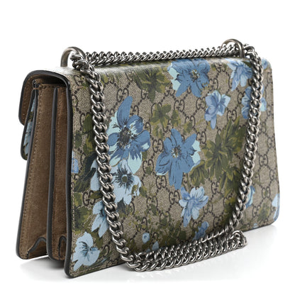GG Supreme Monogram Blooms Print Embroidered Small Dionysus Shoulder Bag Blue Taupe