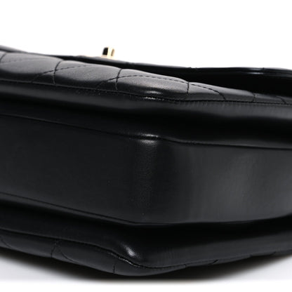 Lambskin Quilted Medium Trendy CC Flap Dual Handle Bag Black