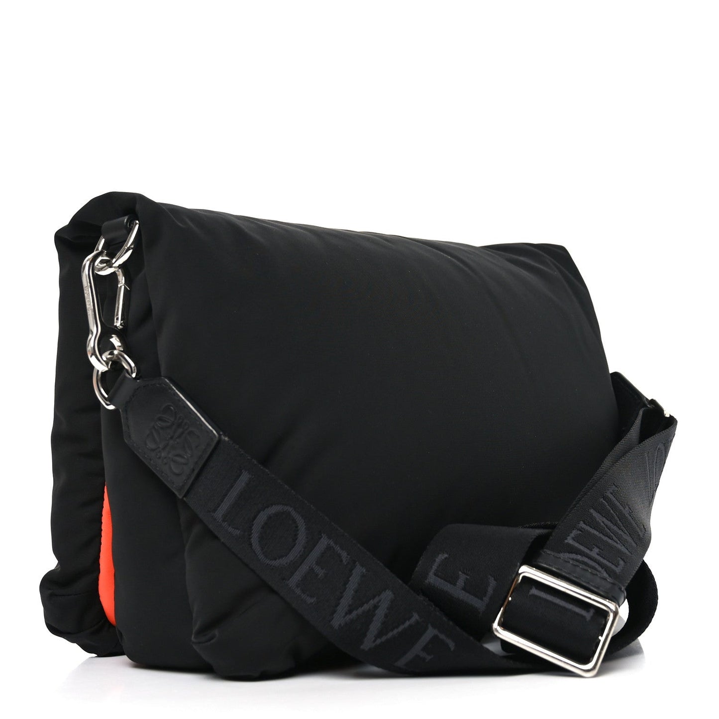 Nylon Medium Goya Puffer Bag Black