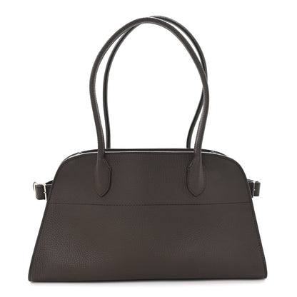 Matte Grained Calfskin Margaux Shoulder 12 Deep Brown