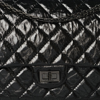 Glazed Calfskin Quilted 2.55 Reissue 226 Flap So Black