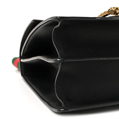 Moon Calfskin Web Large Dionysus Bamboo Top Handle Bag Black