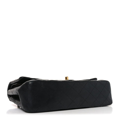 Lambskin Quilted Medium Double Flap Black