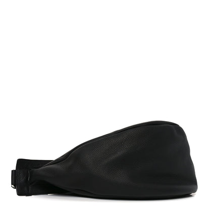 Grained Calfskin Large Slouchy Banana Bag Black