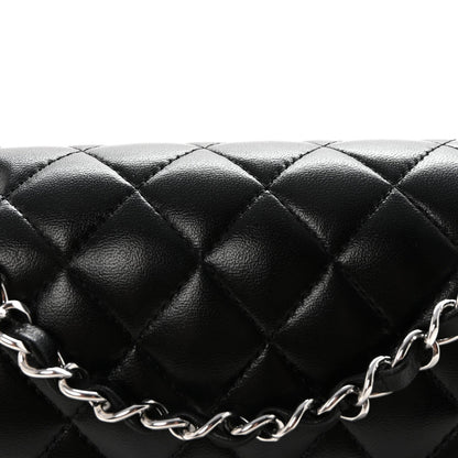 Lambskin Quilted Small Double Flap Black