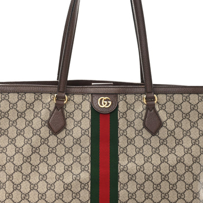 GG Supreme Monogram Medium Ophidia Shopping Tote Brown
