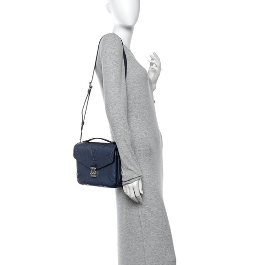 Metallic Empreinte Monogram Giant Pochette Metis Navy Nacre