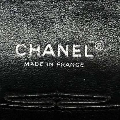Patent Quilted Medium Double Flap Black