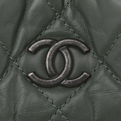 Aged Calfskin Quilted Small Gabrielle Backpack Green