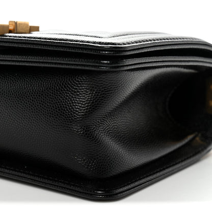 Caviar Quilted Small Boy Flap Black