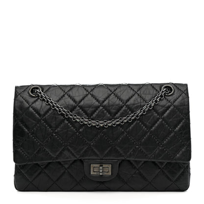 Aged Calfskin Quilted 2.55 Reissue 226 Flap So Black
