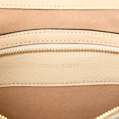 GG Supreme Monogram Moon Calfskin Medium Padlock Shoulder Bag Beige Ebony Mystic White