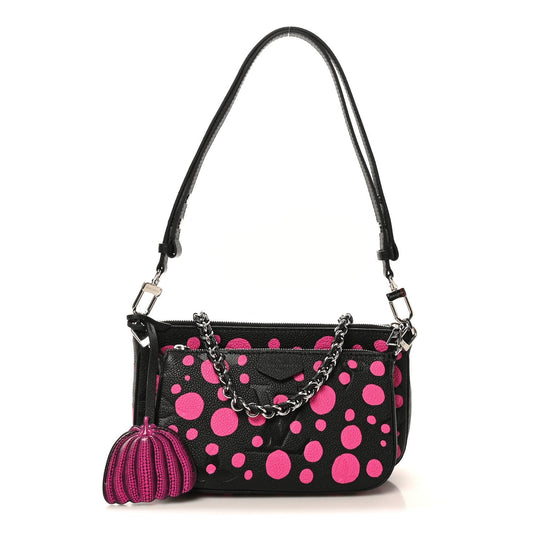 LV X YK Empreinte Multi Pochette Accessories Black Fuchsia