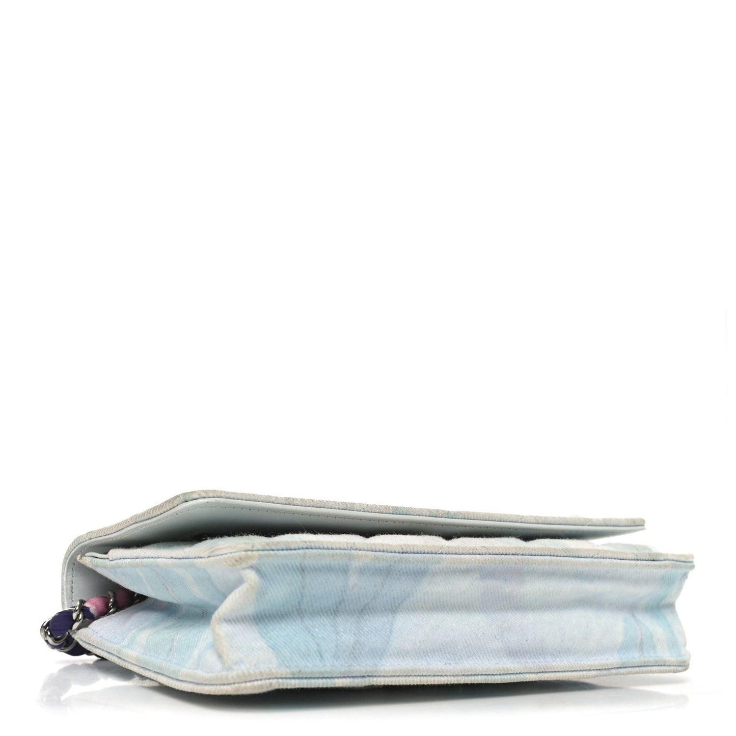 Canvas Quilted Jungle Jeans Wallet on Chain WOC Multicolor