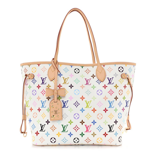 LV X TM Monogram Multicolor Neverfull MM White