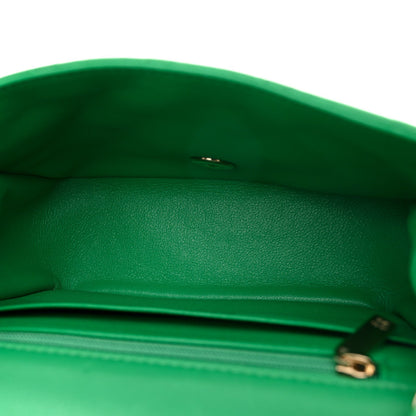 Lambskin Quilted Mini Square Flap Green