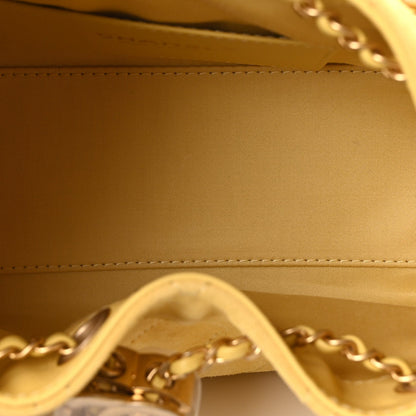 Suede Quilted Mini Chanel 25 Handbag Yellow