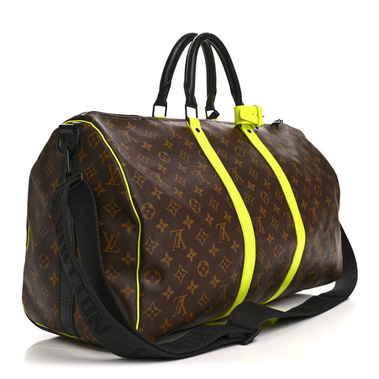 Monogram Macassar Keepall Bandouliere 50 Florescent Yellow