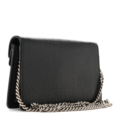 Dollar Calfskin Crystal Super Mini Dionysus Shoulder Bag Black