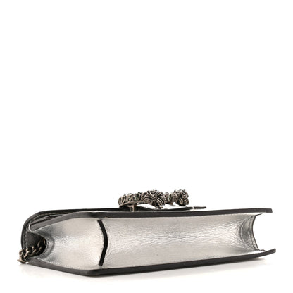 Metallic Calfskin Super Mini Dionysus Shoulder Bag Silver