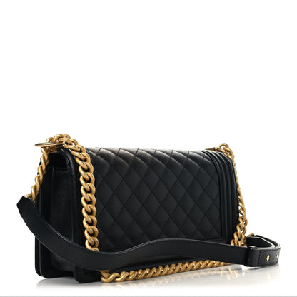 Caviar Quilted Medium Boy Flap Black