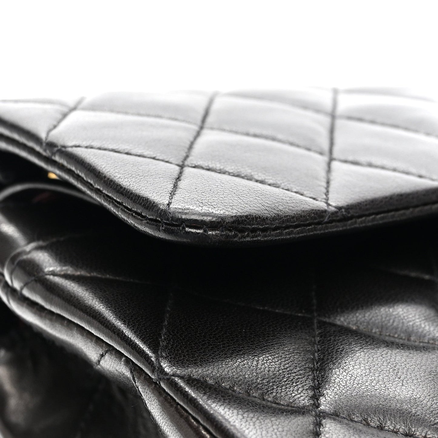 Lambskin Quilted Small Double Flap Black