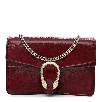 Crinkled Patent Mini Dionysus Shoulder Bag Rosso Ancora Red
