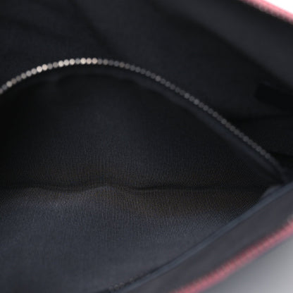 Aged Calfskin Chevron Quilted Medium Gabrielle Cosmetic Case Pink Navy Black