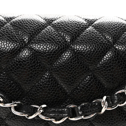 Caviar Quilted Medium Double Flap Black