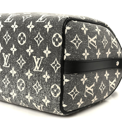 Denim Monogram Jacquard Speedy Bandouliere 25 Black