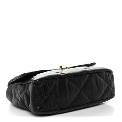 Goatskin Quilted Large Chanel 19 Flap Black