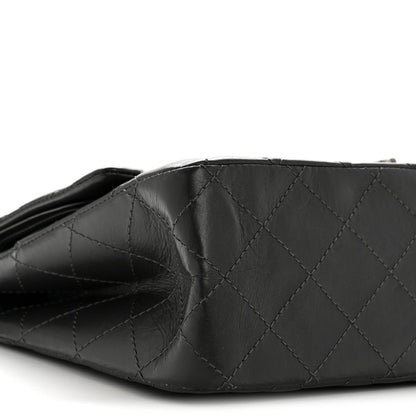 Aged Calfskin Quilted 2.55 Reissue 227 Flap Dark Grey