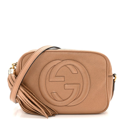 Pebbled Calfskin Small Soho Disco Bag Camelia