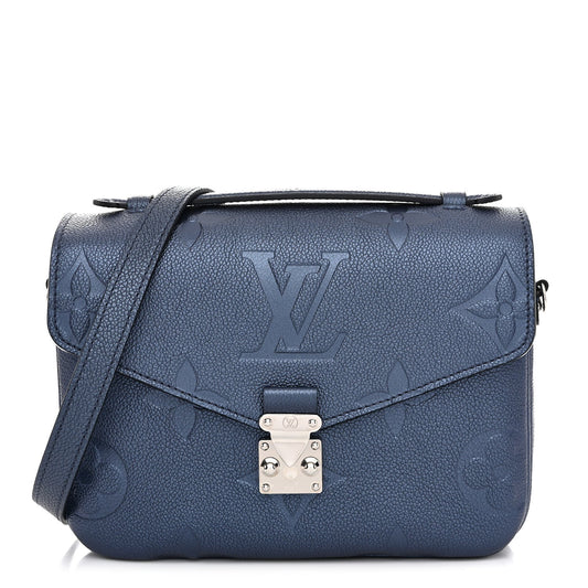 Metallic Empreinte Monogram Giant Pochette Metis Navy Nacre