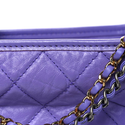 Aged Calfskin Quilted Small Gabrielle Hobo Purple