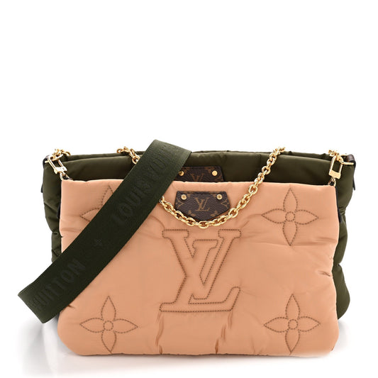 Econyl Monogram Pillow Maxi Multi Pochette Accessories Kaki Beige