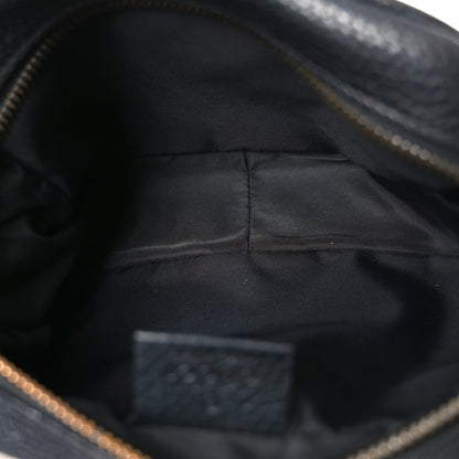 Pebbled Calfskin Small Soho Disco Bag Black