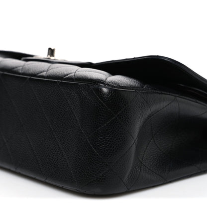 Caviar Quilted Jumbo Double Flap Black
