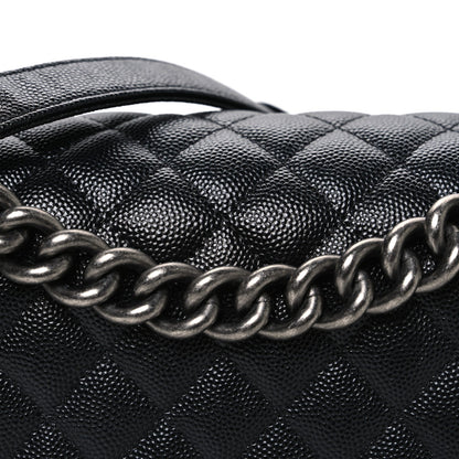 Caviar Quilted Medium Boy Flap Black