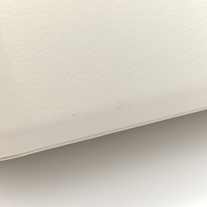 Patent Goatskin Quilted Medium Gabrielle Hobo White