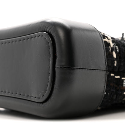 Tweed Calfskin Small Gabrielle Hobo Black White