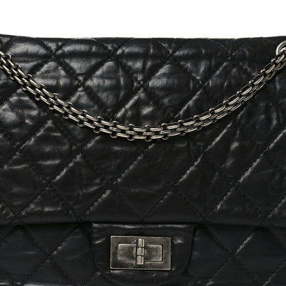 Aged Calfskin Quilted 2.55 Reissue 226 Flap Black